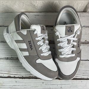 CLEAN Size 10 Hands-free Zeba‎ Walking Sneakers White Sand Grey Comfort Suede